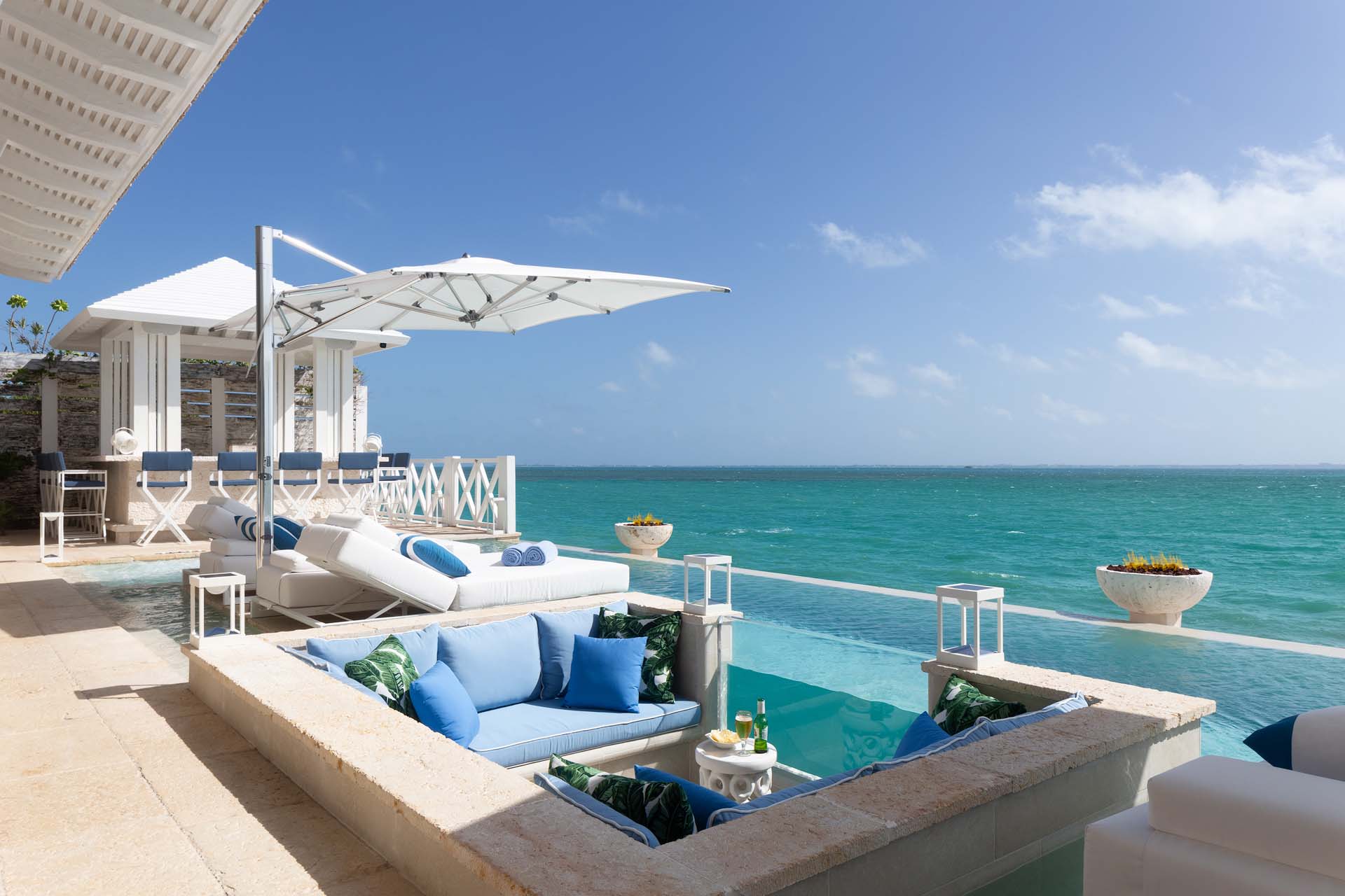 Villa Sha luxury vacation rental Cancun terrace and pool ocean view